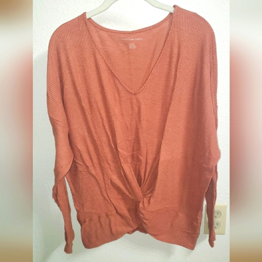 American Eagle| Faux Tie Front Sweater